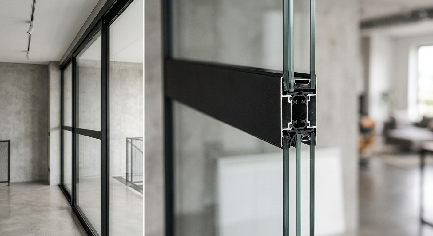 40 ultra narrow sliding frame profile detail