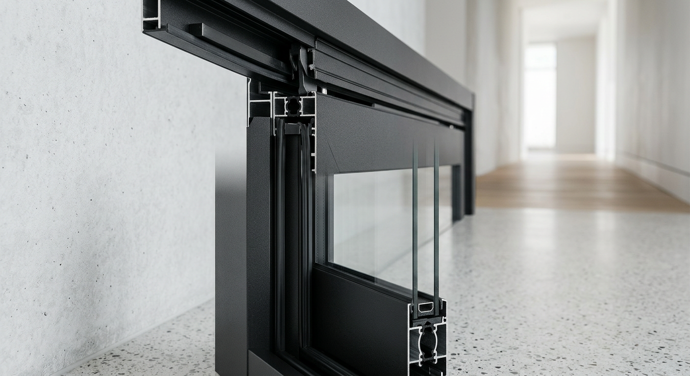 microslit sliding hanging frame profile detail